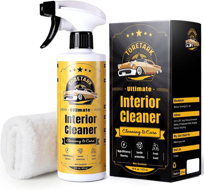toretark Deep Clean Interior Car Cleaner Kit for Tesla, pH-Neutral Safe for All Surface, 2-in-1 Modes Car Upholstery Cleaner for BMW Accessories, Cleaning Kit Interior for Mercedes Benz Car Accessories - Image 1